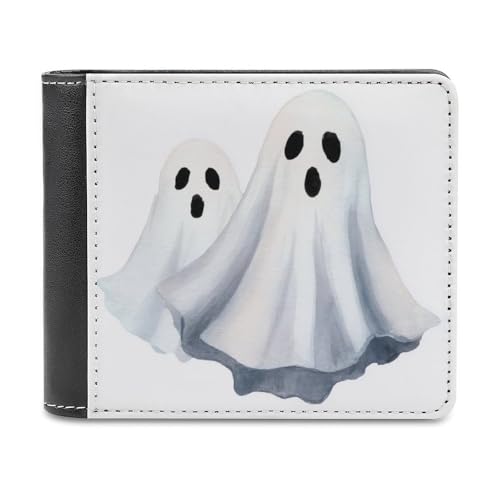 Jubonexis Aquarell-Geldbörse mit zwei Geistern, weiches PU-Leder, zweifach gefaltet, Münzgeldbörse, Kreditkartenetui, robuster Kartenhalter, schlanke Geldscheinfach für Männer und Frauen von Jubonexis