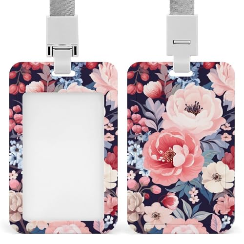 Jubonexis Ausweishalter mit Blumenmuster, einziehbarer Clip, Kartenschutz, Namensschild, Namensschild, für Arbeit, Büro, Arzt, Krankenschwester, Rosa Jubonexis Ausweishalter mit Blumenmuster, einziehbarer Clip, Kartenschutz, Namensschild, Namensschild, für Arbeit, Büro, Arzt, Krankenschwester, Rosa von Jubonexis