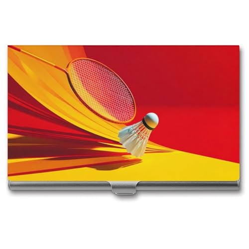 Jubonexis Badmintonschläger auffällig Visitenkartenhalter Tasche Slim Metall Visitenkartenetui für Damen Herren von Jubonexis