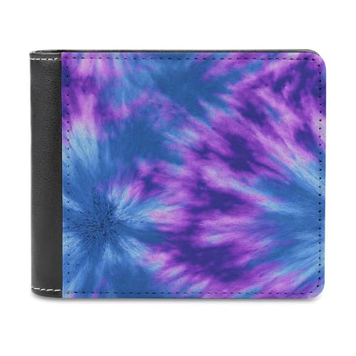 Jubonexis Bifold Geldbörse aus weichem PU-Leder in Blau und Violett, für Münzen, Kreditkartenfächer, schlankes Design, für Damen und Herren von Jubonexis