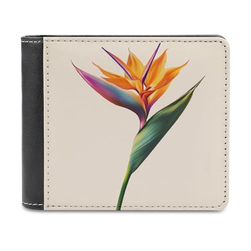 Jubonexis Bird-of-Paradise Flower Soft PU Leather Bifold Wallet, Coin Purse Credit Pass Case, Durable Card Holder Slim Billfold for Men Woman Money Storage von Jubonexis