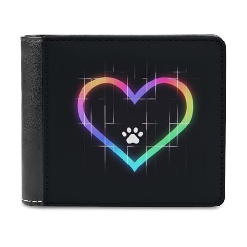 Jubonexis Buntes Herz weiches PU-Leder Bifold Wallet Münzgeldbörse Kreditkartenetui Durable Kartenhalter Slim Billfold für Männer Frauen Geld Aufbewahrung von Jubonexis