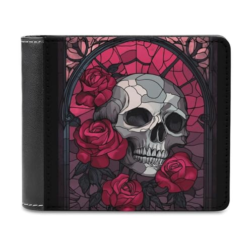 Jubonexis Buntglas-Geldbörse mit schwarzen Krähen-Rosen, weiches PU-Leder, Bifold Wallet, Münzgeldbörse, Kreditkartenetui, langlebig, Kartenhalter, schlanke Geldscheinfach für Männer und Frauen Jubonexis Buntglas-Geldbörse mit schwarzen Krähen-Rosen, weiches PU-Leder, Bifold Wallet, Münzgeldbörse, Kreditkartenetui, langlebig, Kartenhalter, schlanke Geldscheinfach für Männer und Frauen von Jubonexis