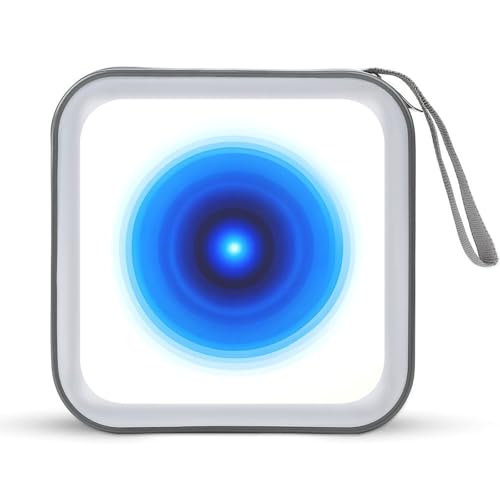 Jubonexis CD-Hülle, DVD-Aufbewahrungsbox, tragbar, für Auto, Zuhause, Reisen, Blau und Weiß von Jubonexis