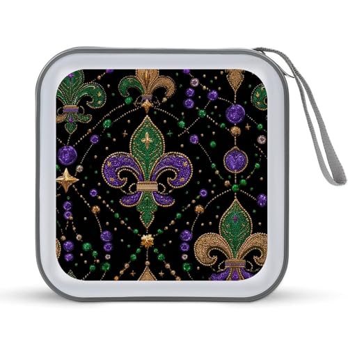 Jubonexis CD-Hülle mit Mardi Gras Muster, DVD-Aufbewahrung, tragbar, für Auto, Zuhause, Reisen Jubonexis CD-Hülle mit Mardi Gras Muster, DVD-Aufbewahrung, tragbar, für Auto, Zuhause, Reisen von Jubonexis