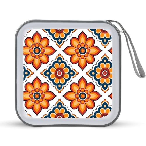 Jubonexis CD-Hülle mit geometrischem Muster, Orange und Blau, für CDs, DVD-Aufbewahrung, tragbar, für Auto, Zuhause, Reisen Jubonexis CD-Hülle mit geometrischem Muster, Orange und Blau, für CDs, DVD-Aufbewahrung, tragbar, für Auto, Zuhause, Reisen von Jubonexis