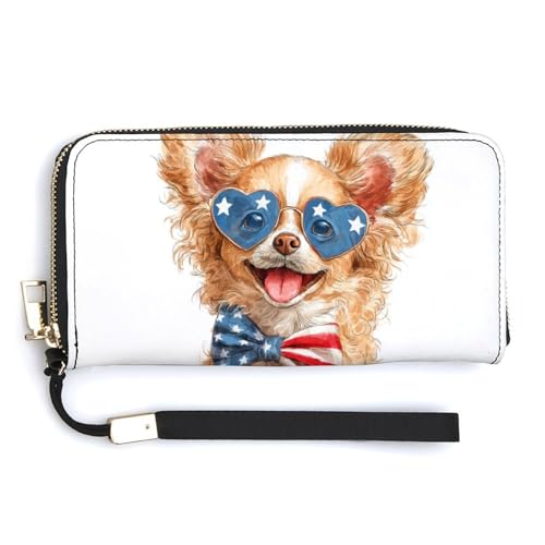 Jubonexis Chihuahua Hund mit Sonnenbrille PU Leder Clutch Lange Faltbörse Münzgeldbörse Kreditkartenetui Langlebig Kartenhalter Geld Aufbewahrung für Damen Herren Jubonexis Chihuahua Hund mit Sonnenbrille PU Leder Clutch Lange Faltbörse Münzgeldbörse Kreditkartenetui Langlebig Kartenhalter Geld Aufbewahrung für Damen Herren von Jubonexis