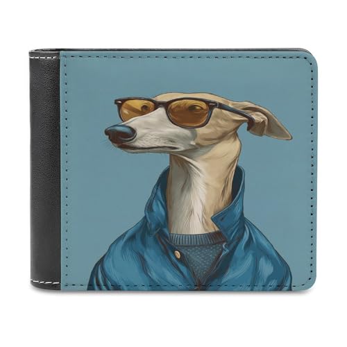 Jubonexis Coole Hundebrille/Geldbörse mit Sonnenbrille, weiches PU-Leder, Münzgeldbörse, Kreditkarten-Etui, robuster Kartenhalter, schmaler Geldscheinfach für Männer und Frauen von Jubonexis