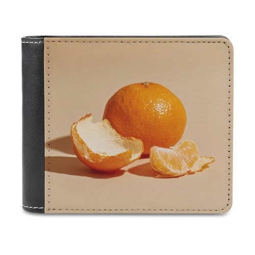 Jubonexis Faltbare Geldbörse aus weichem PU-Leder, für Münzen, Kreditkarten, langlebig, Kartenhalter, schmal, für Männer und Frauen, Orange von Jubonexis