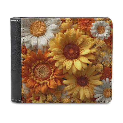 Jubonexis Gelbe Geldbörse mit Sonnenblumen und Gänseblümchen, weiches PU-Leder, Münzgeldbörse, Kreditkartenetui, langlebig, Kartenhalter, schlanke Geldscheinfach für Männer und Frauen Jubonexis Gelbe Geldbörse mit Sonnenblumen und Gänseblümchen, weiches PU-Leder, Münzgeldbörse, Kreditkartenetui, langlebig, Kartenhalter, schlanke Geldscheinfach für Männer und Frauen von Jubonexis