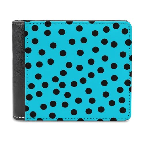 Jubonexis Geldbörse aus weichem PU-Leder, Geldbörsen, Kreditkartenetui, langlebig, Kartenhalter, schlankes Design, für Damen und Herren, Cyan / Schwarz von Jubonexis