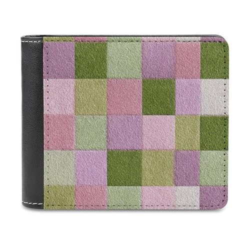 Jubonexis Geldbörse aus weichem PU-Leder, Geldbörsen, Kreditkartenetui, robust, Kartenhalter, schmal, für Damen und Herren, Rosa und Grün, Pastellfarben von Jubonexis