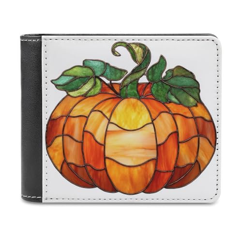 Jubonexis Geldbörse aus weichem PU-Leder in Orange und Gelb, für Münzen, Kreditkartenfächer, schlankes Design, für Damen und Herren von Jubonexis