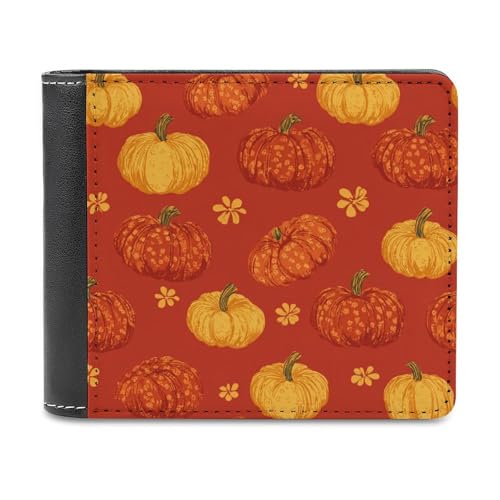 Jubonexis Geldbörse aus weichem PU-Leder in Orange und Gelb, für Münzen, Kreditkartenfächer, schlankes Design, für Damen und Herren von Jubonexis