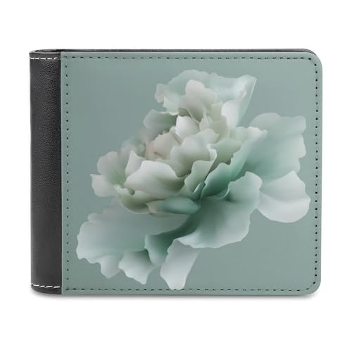 Jubonexis Geldbörse aus weichem PU-Leder mit Blumenmuster, Geldaufbewahrung, für Münzen, Kreditkarten, langlebig, Kartenhalter, schlanke Geldscheinfach, Hellgrün von Jubonexis