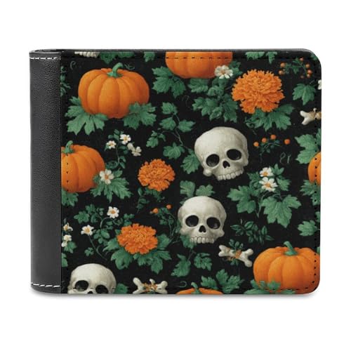 Jubonexis Geldbörse mit Kürbis- und Totenkopf-Muster, weiches PU-Leder, Bifold Wallet, Münzgeldbörse, Kreditkartenetui, langlebig, Kartenhalter, schlanke Geldscheinfach für Männer und Frauen Jubonexis Geldbörse mit Kürbis- und Totenkopf-Muster, weiches PU-Leder, Bifold Wallet, Münzgeldbörse, Kreditkartenetui, langlebig, Kartenhalter, schlanke Geldscheinfach für Männer und Frauen von Jubonexis