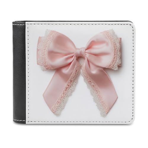 Jubonexis Geldbörse mit Schleife und Spitze, weiches PU-Leder, Geldbörse, Münzgeldbörse, Kreditkartenetui, langlebig, Kartenhalter, schmal, für Männer und Frauen, Pastellrosa Jubonexis Geldbörse mit Schleife und Spitze, weiches PU-Leder, Geldbörse, Münzgeldbörse, Kreditkartenetui, langlebig, Kartenhalter, schmal, für Männer und Frauen, Pastellrosa von Jubonexis