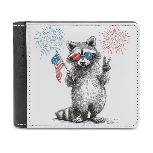 Jubonexis Geldbörse mit Sonnenbrille, Waschbär, kleine amerikanische Flagge, weiches PU-Leder, Münzgeldbörse, Kreditkartenetui, langlebig, Kartenhalter, schlanke Geldscheinfach für Männer und Frauen Jubonexis Geldbörse mit Sonnenbrille, Waschbär, kleine amerikanische Flagge, weiches PU-Leder, Münzgeldbörse, Kreditkartenetui, langlebig, Kartenhalter, schlanke Geldscheinfach für Männer und Frauen von Jubonexis
