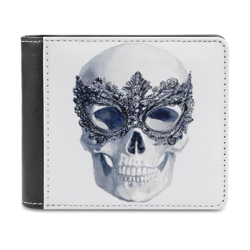 Jubonexis Geldbörse mit menschlichem Totenkopf mit schwarzer Spitze, Maskenmaske, weiches PU-Leder, Münzgeldbörse, Kreditkartenetui, langlebig, Kartenhalter, schlanke Geldscheinfach für Männer und Jubonexis Geldbörse mit menschlichem Totenkopf mit schwarzer Spitze, Maskenmaske, weiches PU-Leder, Münzgeldbörse, Kreditkartenetui, langlebig, Kartenhalter, schlanke Geldscheinfach für Männer und von Jubonexis