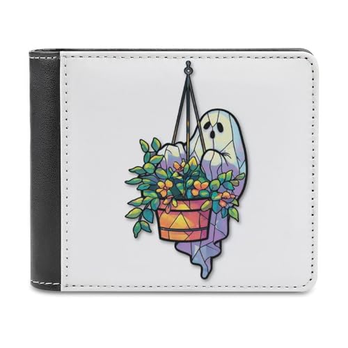 Jubonexis Ghost Dangling in Mid-air Soft PU Leather Bifold Wallet, Coin Purse Credit Pass Case, Durable Card Holder Slim Billfold for Men Woman Money Storage von Jubonexis