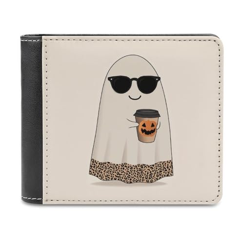 Jubonexis Ghost Wearing Black Sunglasses Soft PU Leather Bifold Wallet, Coin Purse Credit Pass Case, Durable Card Holder Slim Billfold for Men Woman Money Storage von Jubonexis
