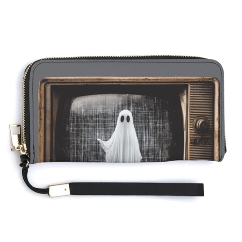 Jubonexis Ghost in Old TV PU Leder Clutch Lange Bifold Wallet Münzgeldbörse Kreditkartenetui Langlebig Kartenhalter Geld Aufbewahrung für Damen Herren Jubonexis Ghost in Old TV PU Leder Clutch Lange Bifold Wallet Münzgeldbörse Kreditkartenetui Langlebig Kartenhalter Geld Aufbewahrung für Damen Herren von Jubonexis