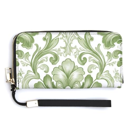 Jubonexis Grüne Blume Vintage PU Leder Clutch Lange Bifold Wallet Münzgeldbörse Kreditkartenetui Langlebig Kartenhalter Geld Aufbewahrung für Damen Herren Jubonexis Grüne Blume Vintage PU Leder Clutch Lange Bifold Wallet Münzgeldbörse Kreditkartenetui Langlebig Kartenhalter Geld Aufbewahrung für Damen Herren von Jubonexis
