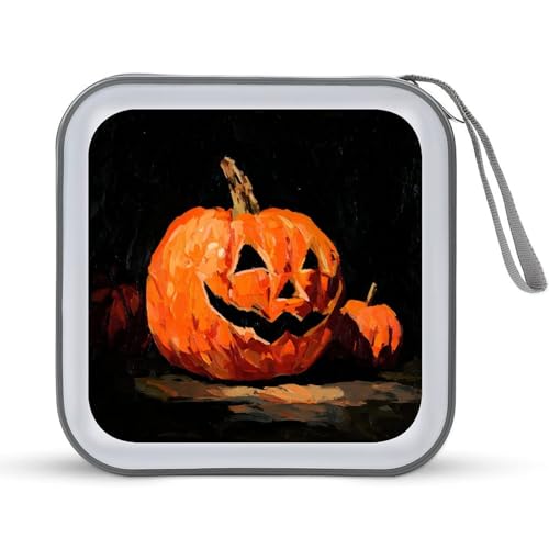 Jubonexis Halloween Kürbis Horror CD Hülle DVD Aufbewahrungstasche tragbar für Auto Zuhause Reisen Jubonexis Halloween Kürbis Horror CD Hülle DVD Aufbewahrungstasche tragbar für Auto Zuhause Reisen von Jubonexis