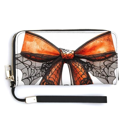 Jubonexis Halloween Orange Schleife Spinnennetz Spitze PU Leder Clutch Lange Bifold Wallet Münzgeldbörse Kreditkartenetui Langlebig Kartenhalter Geld Aufbewahrung für Damen Herren Jubonexis Halloween Orange Schleife Spinnennetz Spitze PU Leder Clutch Lange Bifold Wallet Münzgeldbörse Kreditkartenetui Langlebig Kartenhalter Geld Aufbewahrung für Damen Herren von Jubonexis