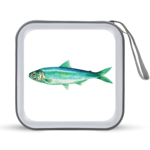 Jubonexis Hering Green Fish CD-Hülle, DVD-Aufbewahrung, tragbar, für Auto, Zuhause, Reisen Jubonexis Hering Green Fish CD-Hülle, DVD-Aufbewahrung, tragbar, für Auto, Zuhause, Reisen von Jubonexis