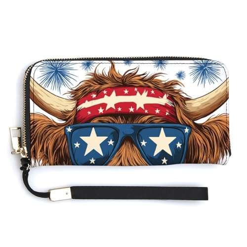 Jubonexis Highland Cow Rot Weiß Blau Stirnband PU Leder Clutch Lange Bifold Wallet Münzgeldbörse Kreditkartenetui Langlebig Kartenhalter Geld Aufbewahrung für Damen Herren Jubonexis Highland Cow Rot Weiß Blau Stirnband PU Leder Clutch Lange Bifold Wallet Münzgeldbörse Kreditkartenetui Langlebig Kartenhalter Geld Aufbewahrung für Damen Herren von Jubonexis