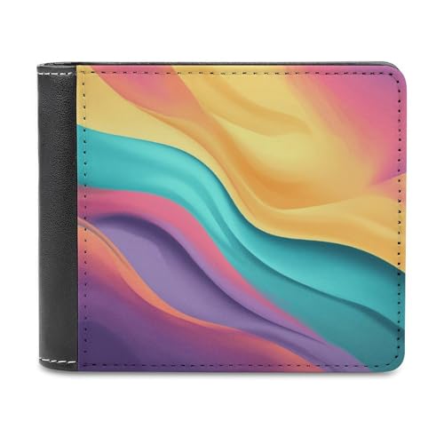 Jubonexis Hypercolored Pastel Liquid Soft PU Leather Bifold Wallet, Coin Purse Credit Pass Case, Durable Card Holder Slim Billfold for Men Woman Money Storage von Jubonexis