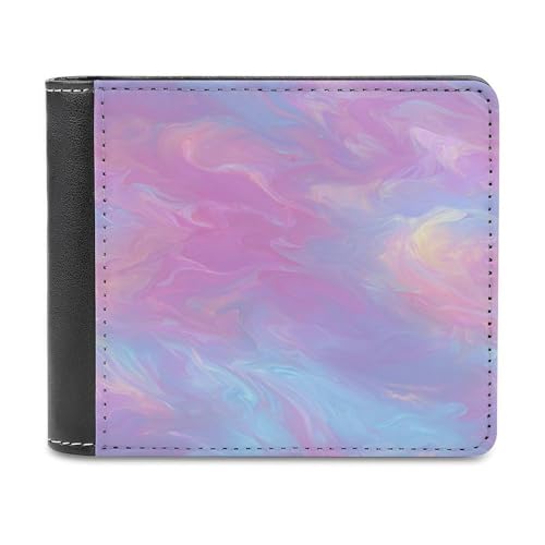 Jubonexis Iridescent Mist Swirl Soft PU Leather Bifold Wallet Coin Purse Credit Pass Case, Durable Card Holder Slim Billfold for Men Woman Money Storage von Jubonexis