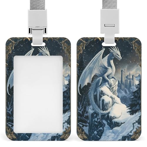 Jubonexis Majestic Ice Dragon Vintage ID Badge Holder Retractable Clip Card Holder Card Protector Name Badge Name Tag for Work Office Doctor Nurse Jubonexis Majestic Ice Dragon Vintage ID Badge Holder Retractable Clip Card Holder Card Protector Name Badge Name Tag for Work Office Doctor Nurse von Jubonexis