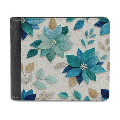 Jubonexis Münzgeldbörse, Kreditkartenetui, strapazierfähig, Kartenhalter, schmal, für Damen und Herren, Eisblau, Meergrün, Weihnachtsstern, weiches PU-Leder, Geldaufbewahrung von Jubonexis