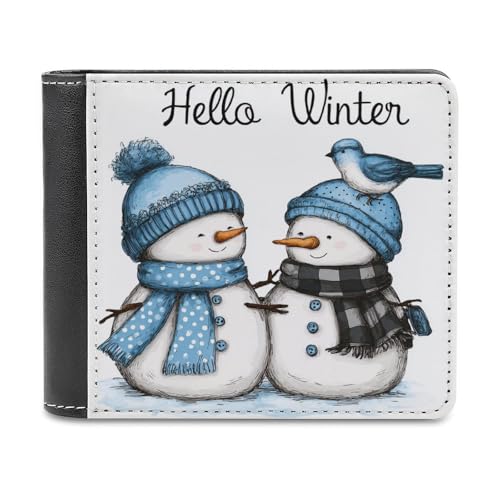 Jubonexis Niedlicher Schneemann mit blauen Mützen, weiches PU-Leder, Bifold Wallet, Münzgeldbörse, Kreditkartenetui, robuster Kartenhalter, schlanke Geldscheinfach für Männer und Frauen Jubonexis Niedlicher Schneemann mit blauen Mützen, weiches PU-Leder, Bifold Wallet, Münzgeldbörse, Kreditkartenetui, robuster Kartenhalter, schlanke Geldscheinfach für Männer und Frauen von Jubonexis