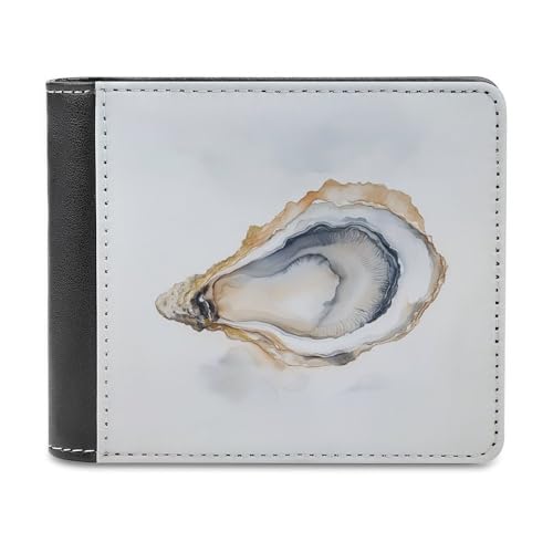 Jubonexis Oyster on the Half Shell Aquarell Soft PU Leather Bifold Wallet, Coin Purse Credit Pass Case, Durable Card Holder Slim Billfold for Men Woman Money Storage von Jubonexis