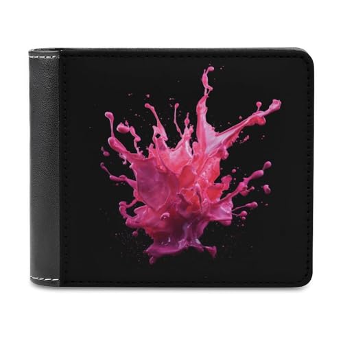 Jubonexis Portemonnaie aus weichem PU-Leder, für Münzen, Kreditkarten, robust, schlankes Design, für Damen und Herren, Pink von Jubonexis