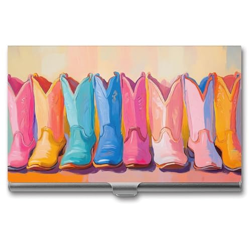 Jubonexis Rows of Cowgirl Boots Visitenkartenhalter Pocket Slim Metall Visitenkartenetui für Damen Herren Jubonexis Rows of Cowgirl Boots Visitenkartenhalter Pocket Slim Metall Visitenkartenetui für Damen Herren von Jubonexis