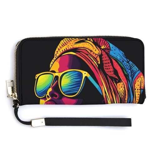 Jubonexis Schwarze Damen-Sonnenbrille, bunt, PU-Leder, Clutch, lange Faltbörse, Münzgeldbörse, Kreditkartenetui, robuster Kartenhalter, Geldaufbewahrung für Damen und Herren Jubonexis Schwarze Damen-Sonnenbrille, bunt, PU-Leder, Clutch, lange Faltbörse, Münzgeldbörse, Kreditkartenetui, robuster Kartenhalter, Geldaufbewahrung für Damen und Herren von Jubonexis