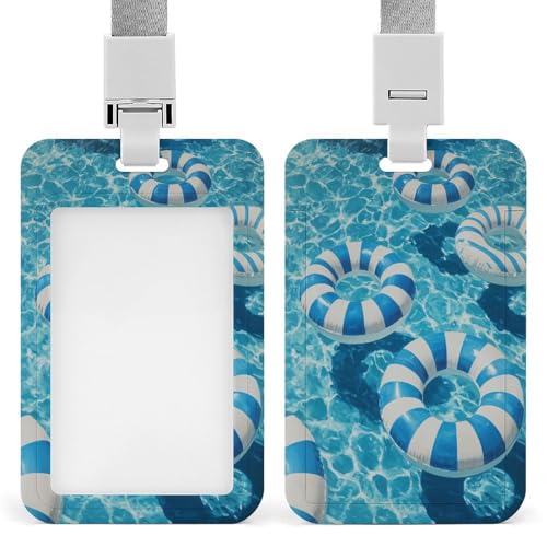 Jubonexis Schwimmender Ausweishalter, einziehbarer Clip, Kartenschutz, Namensschild, Namensschild, Namensschild, für Arbeit, Büro, Arzt, Krankenschwester, Blau / Weiß gestreift Jubonexis Schwimmender Ausweishalter, einziehbarer Clip, Kartenschutz, Namensschild, Namensschild, Namensschild, für Arbeit, Büro, Arzt, Krankenschwester, Blau / Weiß gestreift von Jubonexis