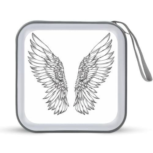 Jubonexis Simple Outline of Angel Wings CD-Hülle, DVD-Aufbewahrung, tragbar, für Auto, Zuhause, Reisen von Jubonexis