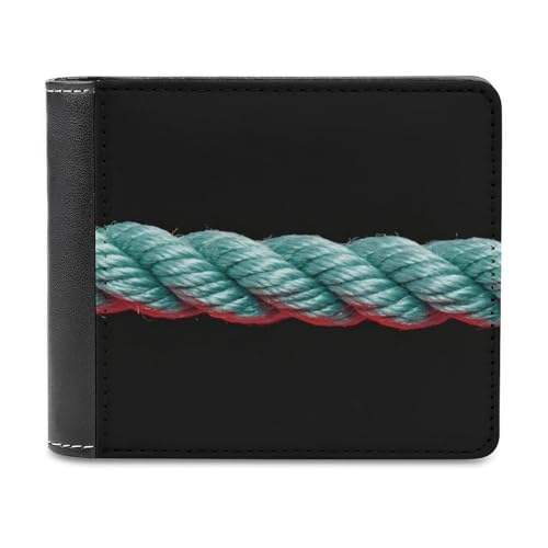 Jubonexis Single Straight Section of Ropecolor Rope Soft PU Leather Bifold Wallet, Coin Purse Credit Pass Case, Durable Card Holder Slim Billfold for Men Woman Money Storage von Jubonexis