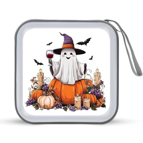 Jubonexis Süßer Geist hält ein Weinglas CD Hülle DVD Aufbewahrungskoffer tragbar für Auto Zuhause Reisen von Jubonexis