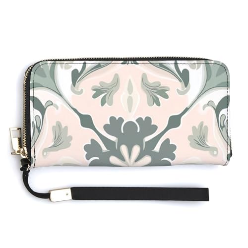 Jubonexis Viktorianisches Blumenmotiv, schlichtes PU-Leder, Clutch, lang, Bifold Wallet, Münzgeldbörse, Kreditkartenetui, robuster Kartenhalter, Geldaufbewahrung für Damen und Herren von Jubonexis