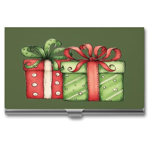 Jubonexis Visitenkartenhalter für zwei Weihnachtsgeschenke, schlankes Metall-Visitenkartenetui für Damen und Herren von Jubonexis