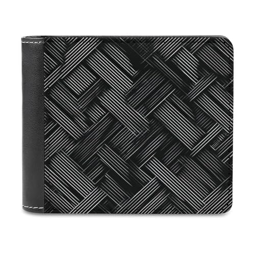 Jubonexis White Line Art on Black Soft PU Leather Bifold Wallet, Coin Purse Credit Pass Case, Durable Card Holder Slim Billfold for Men Woman Money Storage von Jubonexis