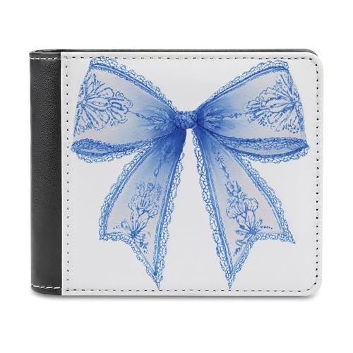 Jubonexis Zarte Aquarell-blaue Spitzen-Schleife, weiches PU-Leder, Bifold Wallet, Münzgeldbörse, Kreditkartenetui, robuster Kartenhalter, schlanke Geldscheinfach für Männer und Frauen Jubonexis Zarte Aquarell-blaue Spitzen-Schleife, weiches PU-Leder, Bifold Wallet, Münzgeldbörse, Kreditkartenetui, robuster Kartenhalter, schlanke Geldscheinfach für Männer und Frauen von Jubonexis