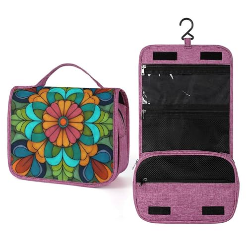 Kulturbeutel aus Buntglas im Stil der Mitte des Jahrhunderts mit Blumenmotiv für Damen, zum Aufhängen, Make-up-Organizer mit Haken für Shampoo Kulturbeutel aus Buntglas im Stil der Mitte des Jahrhunderts mit Blumenmotiv für Damen, zum Aufhängen, Make-up-Organizer mit Haken für Shampoo von Jubonexis