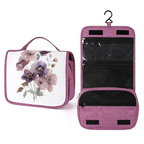 Kulturbeutel für Damen, Motiv: Aquarell-Blumen, Blumenstrauß, zum Aufhängen, Make-up-Organizer mit Haken für Shampoo Kulturbeutel für Damen, Motiv: Aquarell-Blumen, Blumenstrauß, zum Aufhängen, Make-up-Organizer mit Haken für Shampoo von Jubonexis